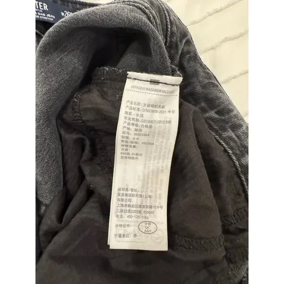 Hollister Dad Jeans Women's 2R W26R Black Distressed Y2K Grunge Skater Baddie - Picture 10 of 16